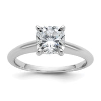 14kw 1 1/2ct Cert Lab Grown Dia VS/SI+ G+ Cushion Comp Solitaire Eng Ring