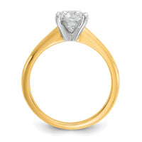 14ktt 1 1/4ct Cert Lab Grown Diamond VS+ F+ Cushion Comp Solitaire Eng Ring