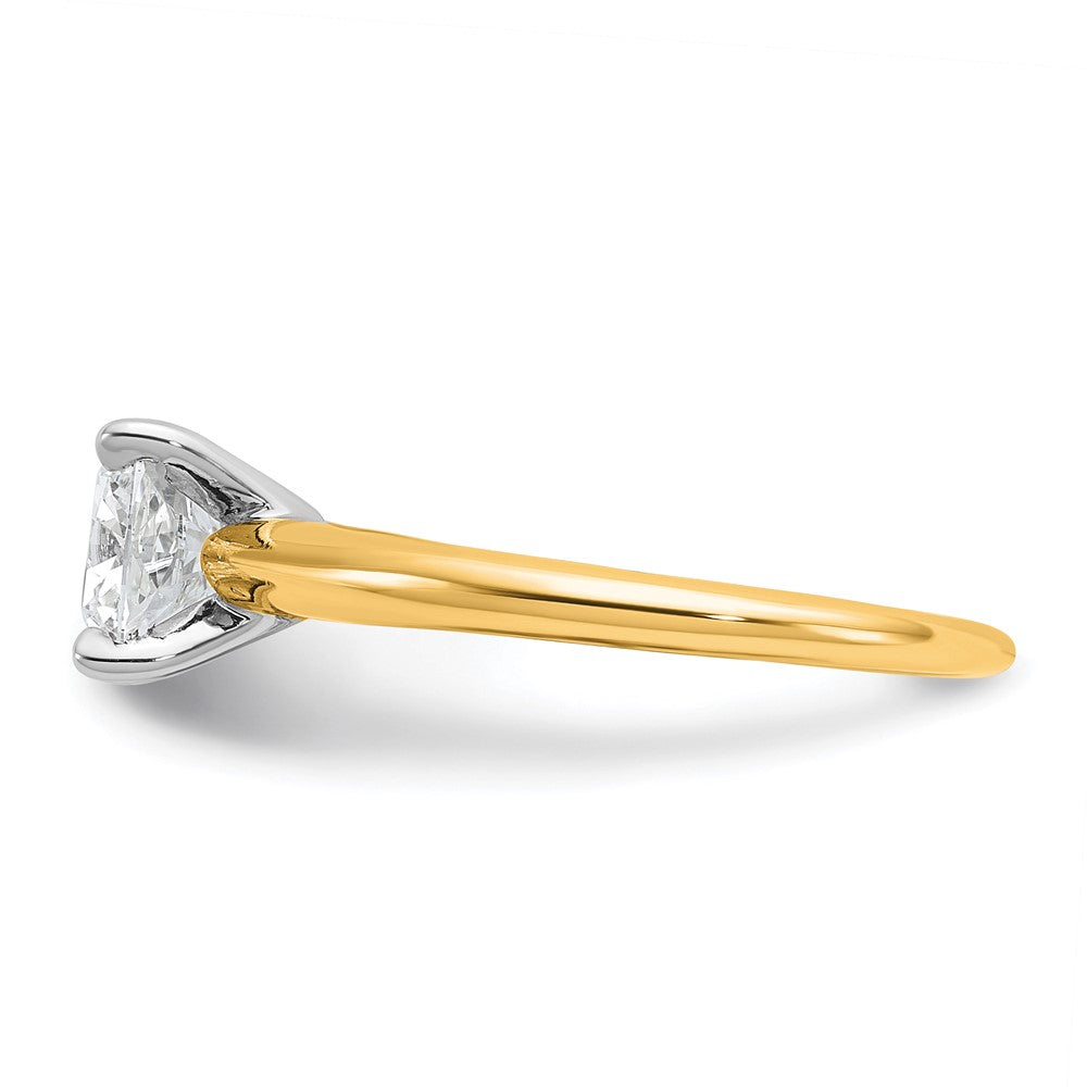 14ktt 1 1/4ct Cert Lab Grown Diamond VS+ F+ Cushion Comp Solitaire Eng Ring