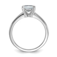14kw 1 1/2ct Lab Grown Diamond VS+ F+ Emerald Solitaire Comp Eng Ring
