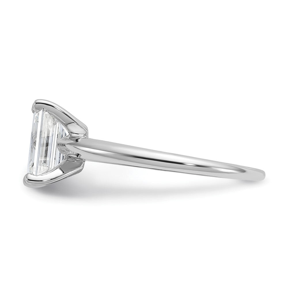 14kw 1 1/4ct Lab Grown Diamond VS/SI+ G+ Emerald Solitaire Comp Eng Ring