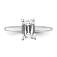 14kw 1 1/4ct Cert Lab Grown Dia VS/SI+ G+ Emerald Solitaire Comp Eng Ring