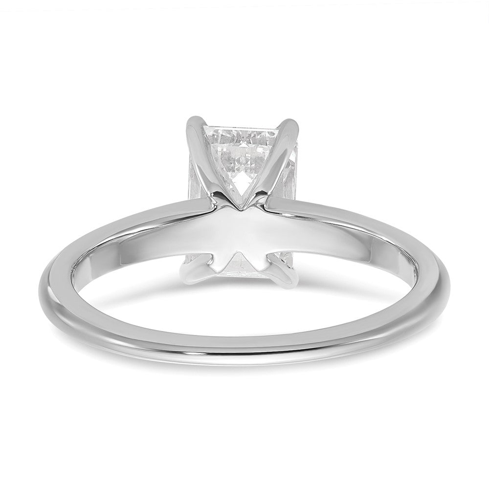 14kw 1 1/4ct Cert Lab Grown Dia VS/SI+ G+ Emerald Solitaire Comp Eng Ring