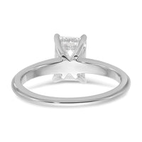 14kw 1 1/4ct Cert Lab Grown Diamond VS+ F+ Emerald Solitaire Comp Eng Ring