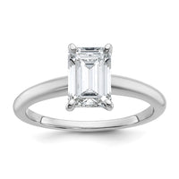 14kw 1 1/4ct Lab Grown Diamond VS/SI+ G+ Emerald Solitaire Comp Eng Ring