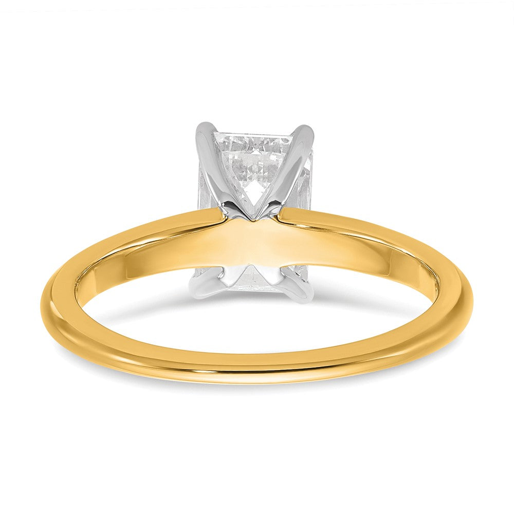 14ktt 1 1/4ct Cert Lab Grown Dia VS/SI+ G+ Emerald Solitaire Comp Eng Ring