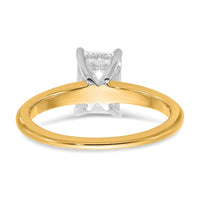 14ktt 1 1/4ct Cert Lab Grown Dia VS/SI+ G+ Emerald Solitaire Comp Eng Ring