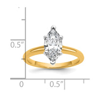14ktt 1 1/2ct Lab Grown Diamond VS+ F+ Marquise Solitaire Comp Eng Ring