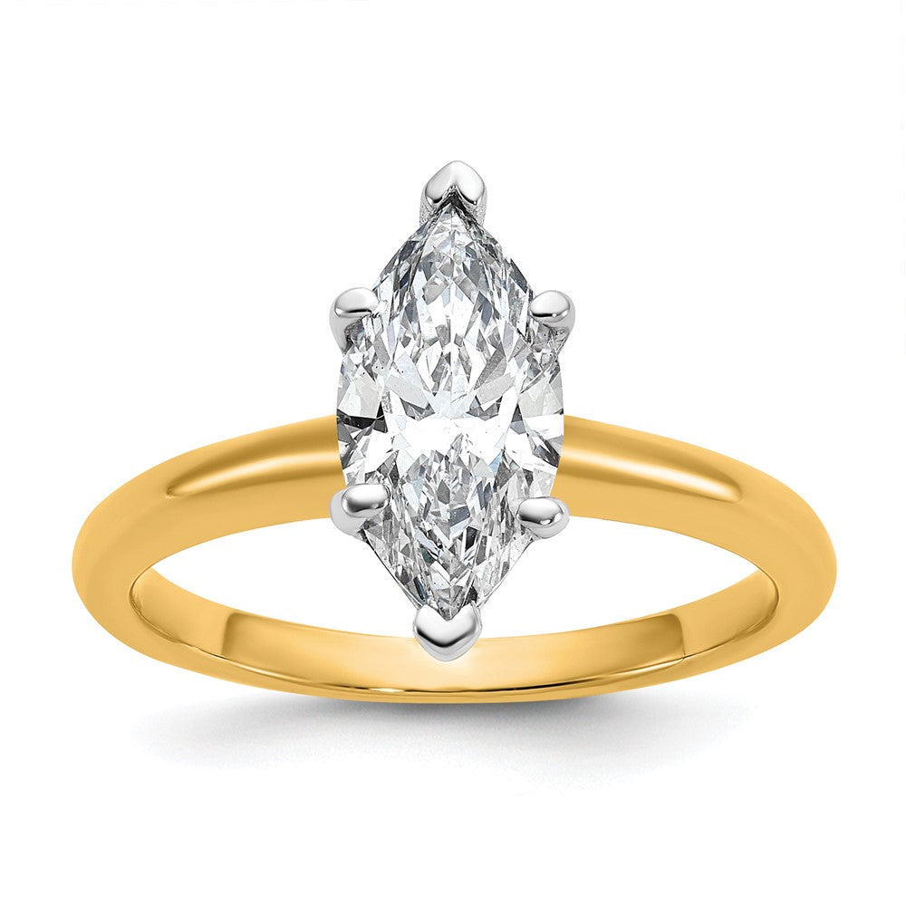 14ktt 1 1/2ct Lab Grown Diamond VS/SI+ G+ Marquise Solitaire Comp Eng Ring