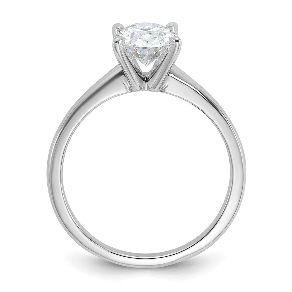 14kw 1 1/2ct Cert Lab Grown Diamond VS+ F+ Oval Comp Solitaire Eng Ring