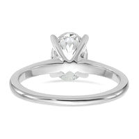 14kw 1 1/2ct Cert Lab Grown Diamond VS/SI+ G+ Oval Comp Solitaire Eng Ring