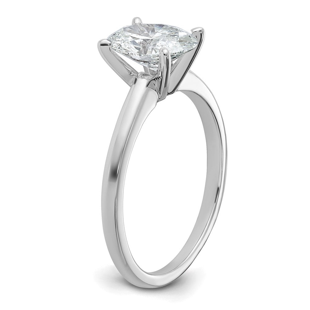 14kw 1 1/2ct Cert Lab Grown Diamond VS/SI+ G+ Oval Comp Solitaire Eng Ring
