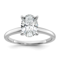 14kw 1 1/2ct Cert Lab Grown Diamond VS/SI+ G+ Oval Comp Solitaire Eng Ring