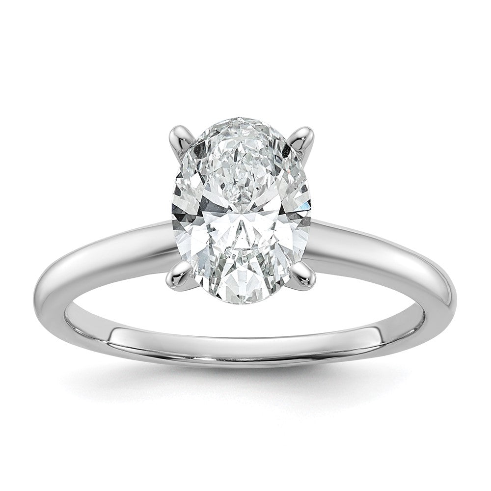 14kw 1 1/2ct Cert Lab Grown Diamond VS+ F+ Oval Comp Solitaire Eng Ring