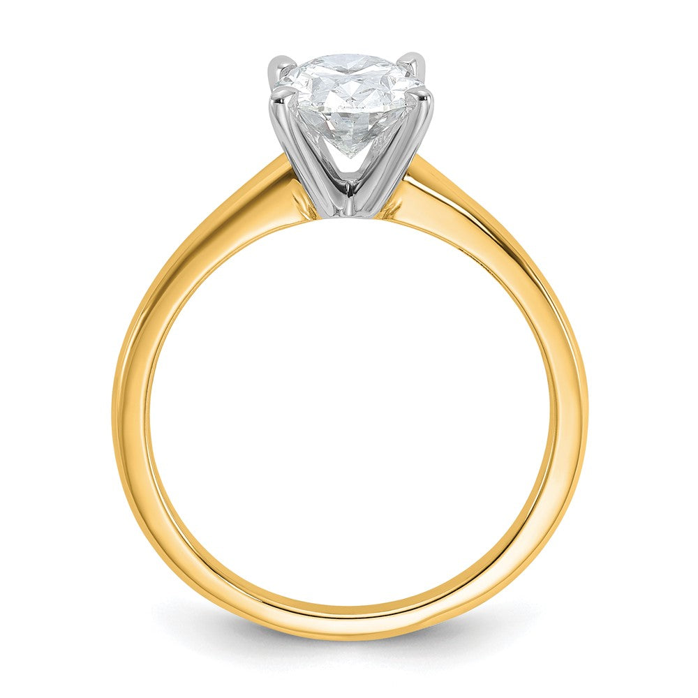 14ktt 1 1/2ct Lab Grown Diamond VS+ F+ Oval Comp Solitaire Eng Ring