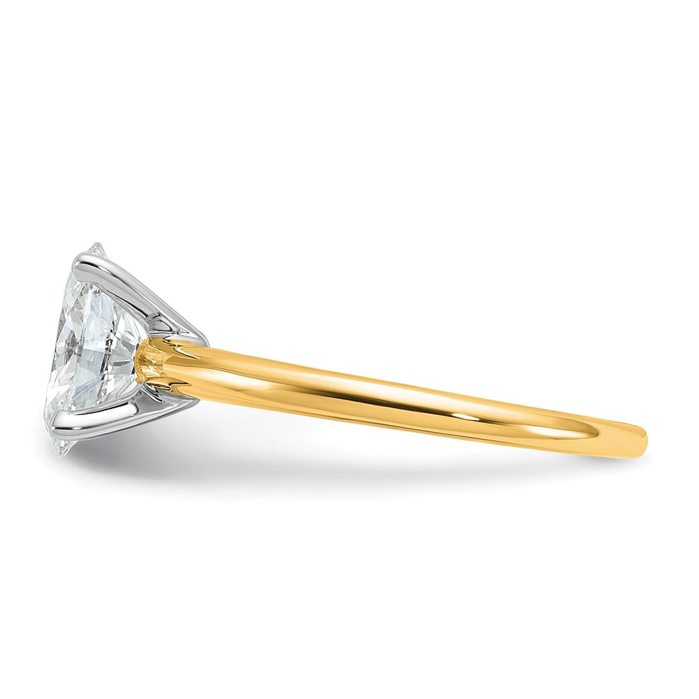 14ktt 1 1/2ct Lab Grown Diamond VS+ F+ Oval Comp Solitaire Eng Ring