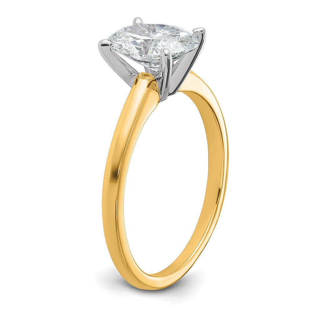 14ktt 1 1/2ct Lab Grown Diamond VS+ F+ Oval Comp Solitaire Eng Ring