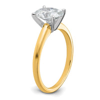 14ktt 1 1/2ct Lab Grown Diamond VS+ F+ Oval Comp Solitaire Eng Ring