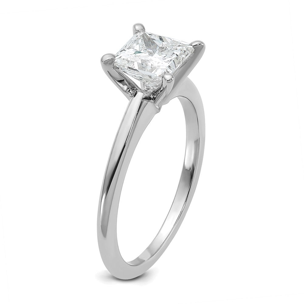 14kw 1 1/4ct Cert Lab Grown Diamond VS+ F+ Princess Comp Solitaire Eng Ring