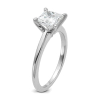 14kw 1 1/4ct Cert Lab Grown Diamond VS+ F+ Princess Comp Solitaire Eng Ring