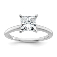 14kw 1 1/4ct Cert Lab Grown Diamond VS+ F+ Princess Comp Solitaire Eng Ring