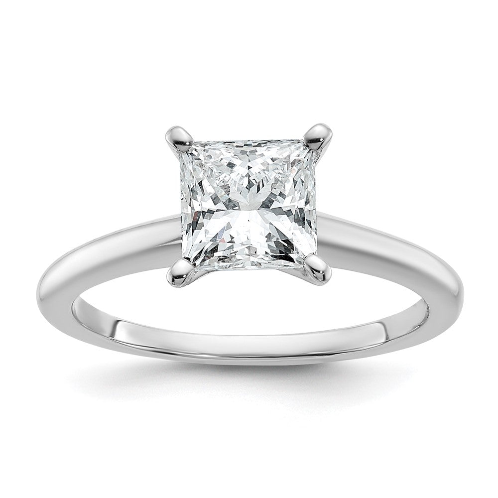 14kw 1 1/4ct Lab Grown Diamond VS+ F+ Princess Comp Solitaire Eng Ring