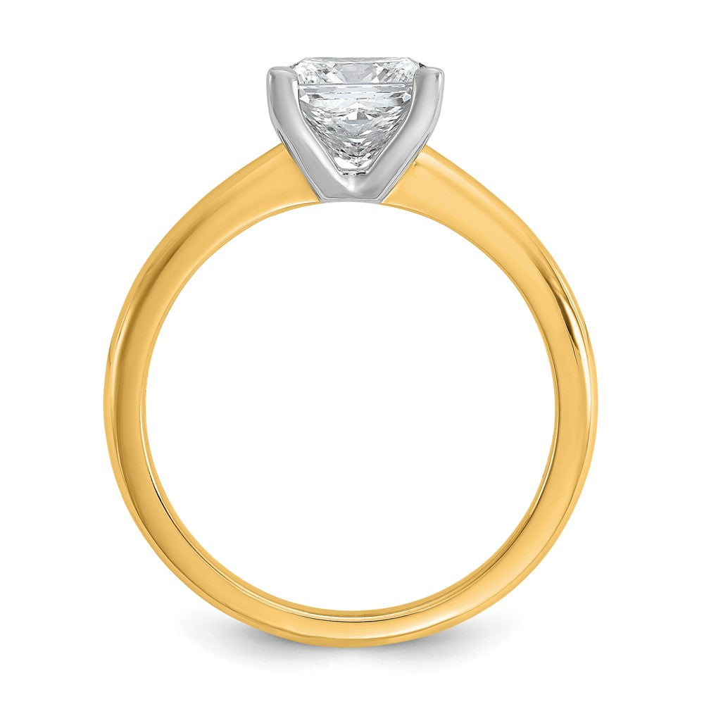 14ktt 1 1/2ct Lab Grown Diamond VS+ F+ Princess Comp Solitaire Eng Ring