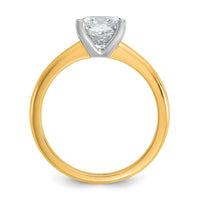 14ktt 1 1/2ct Lab Grown Diamond VS+ F+ Princess Comp Solitaire Eng Ring