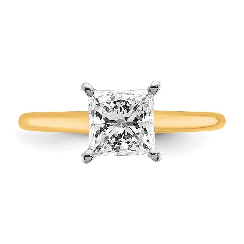 14ktt 1 1/2ct Lab Grown Diamond VS+ F+ Princess Comp Solitaire Eng Ring