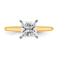 14ktt 1 1/2ct Lab Grown Diamond VS+ F+ Princess Comp Solitaire Eng Ring