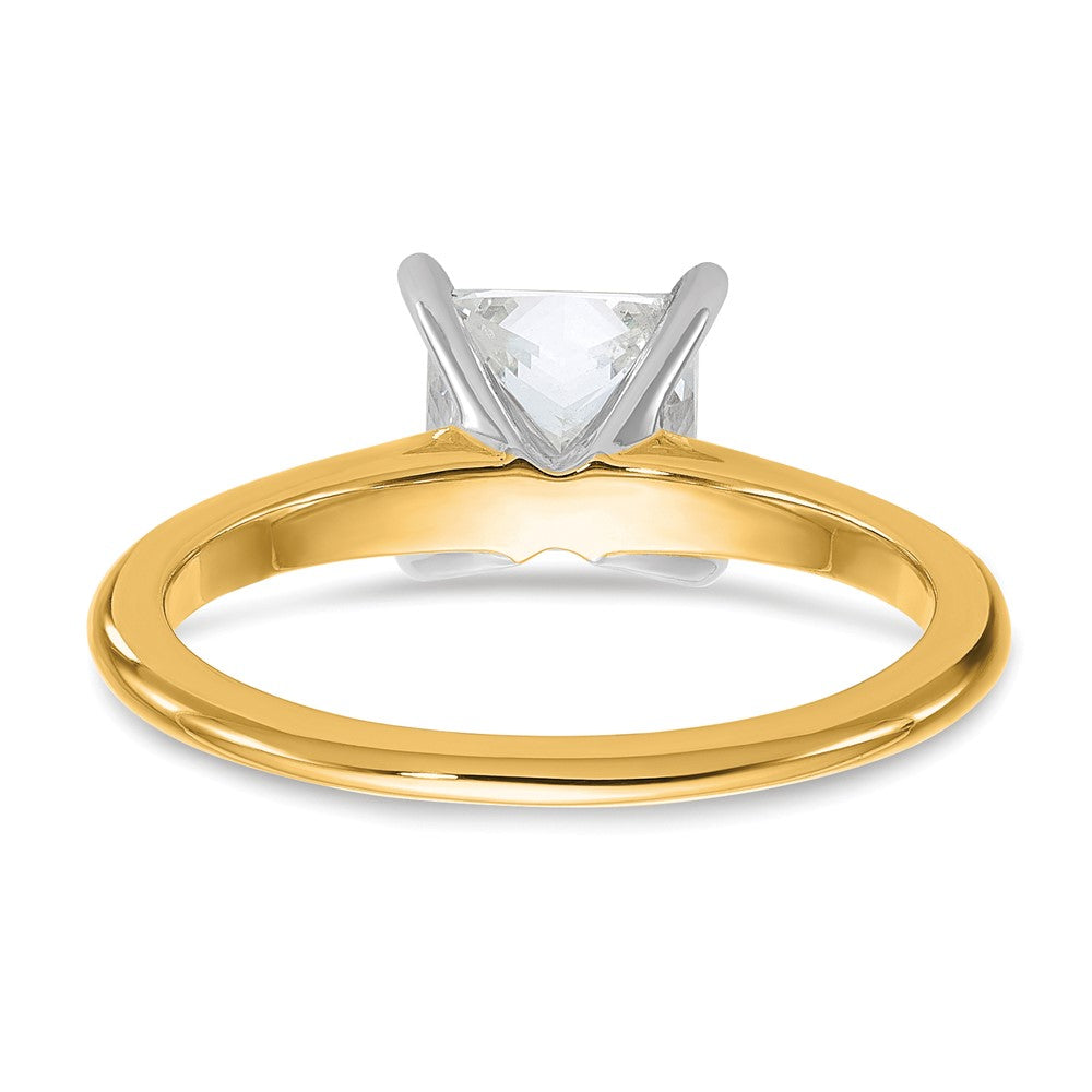 14ktt 1 1/4ct Cert Lab Grown Dia VS/SI+ G+ Princess Comp Solitaire Eng Ring