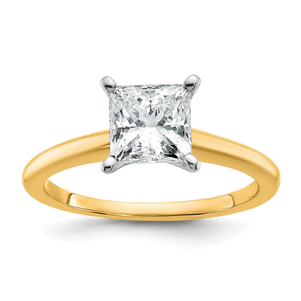 14ktt 1 1/2ct Lab Grown Diamond VS+ F+ Princess Comp Solitaire Eng Ring