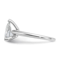 14kw 1 1/4ct Cert Lab Grown Diamond VS/SI+ G+ Pear Solitaire Comp Eng Ring