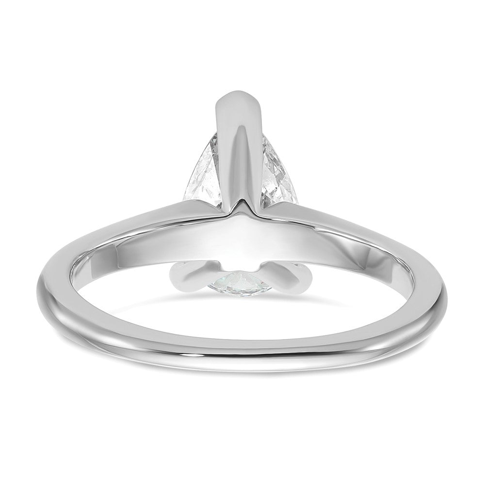 14kw 1 1/4ct Lab Grown Diamond VS+ F+ Pear Solitaire Comp Eng Ring