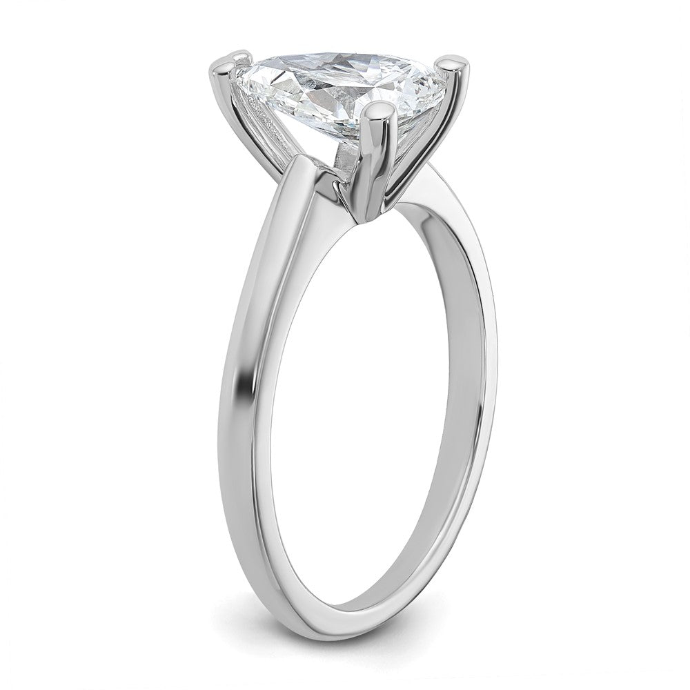 14kw 1 1/4ct Lab Grown Diamond VS+ F+ Pear Solitaire Comp Eng Ring