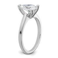 14kw 1 1/4ct Lab Grown Diamond VS+ F+ Pear Solitaire Comp Eng Ring