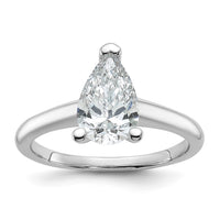 14kw 1 1/4ct Lab Grown Diamond VS+ F+ Pear Solitaire Comp Eng Ring