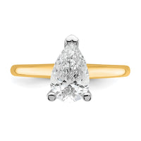 14ktt 1 1/4ct Cert Lab Grown Diamond VS/SI+ G+ Pear Solitaire Comp Eng Ring