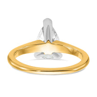 14ktt 1 1/2ct Cert Lab Grown Diamond VS+ F+ Pear Solitaire Comp Eng Ring