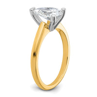 14ktt 1 1/2ct Lab Grown Diamond VS+ F+ Pear Solitaire Comp Eng Ring