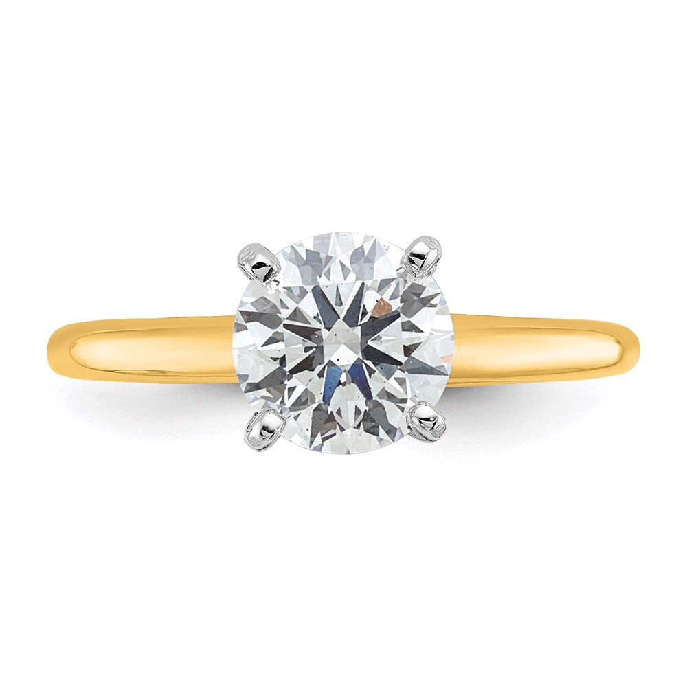 14ktt 1 1/2ct Cert Lab Grown Dia VS/SI+ G+ Round Comp Solitaire Eng Ring