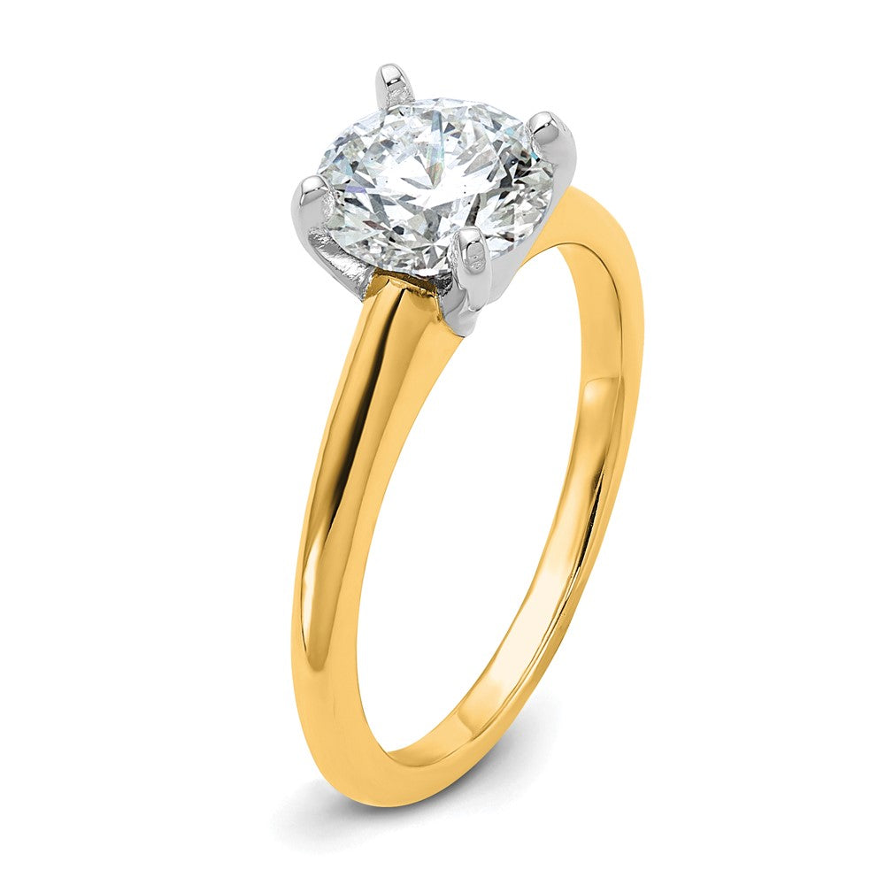 14ktt 1 1/2ct Cert Lab Grown Dia VS/SI+ G+ Round Comp Solitaire Eng Ring