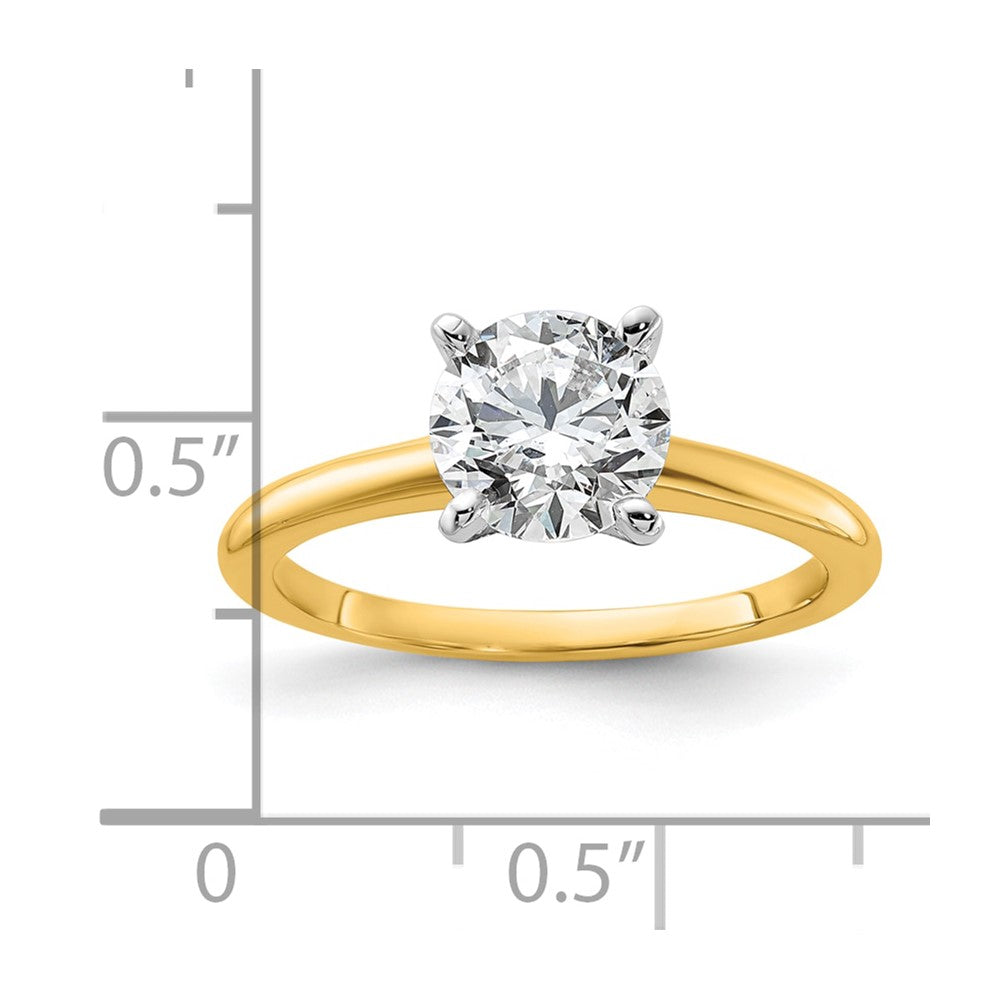14ktt 1 1/2ct Cert Lab Grown Dia VS/SI+ G+ Round Comp Solitaire Eng Ring