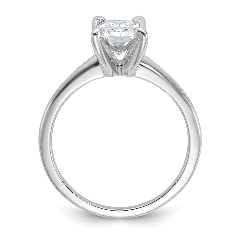 14kw 1 1/2ct Lab Grown Diamond VS+ F+ Radiant Solitaire Comp Eng Ring