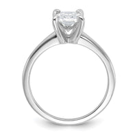 14kw 1 1/2ct Lab Grown Diamond VS+ F+ Radiant Solitaire Comp Eng Ring
