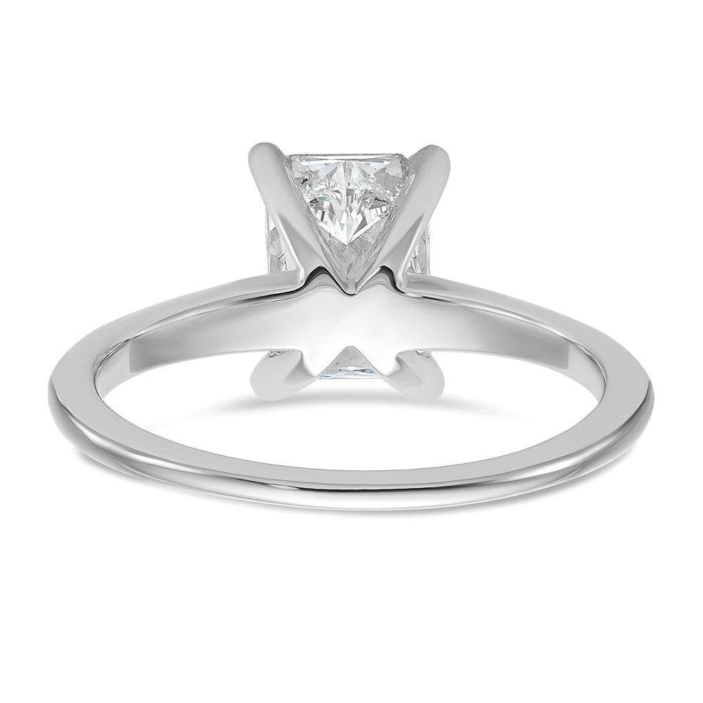 14kw 1 1/2ct Lab Grown Diamond VS+ F+ Radiant Solitaire Comp Eng Ring