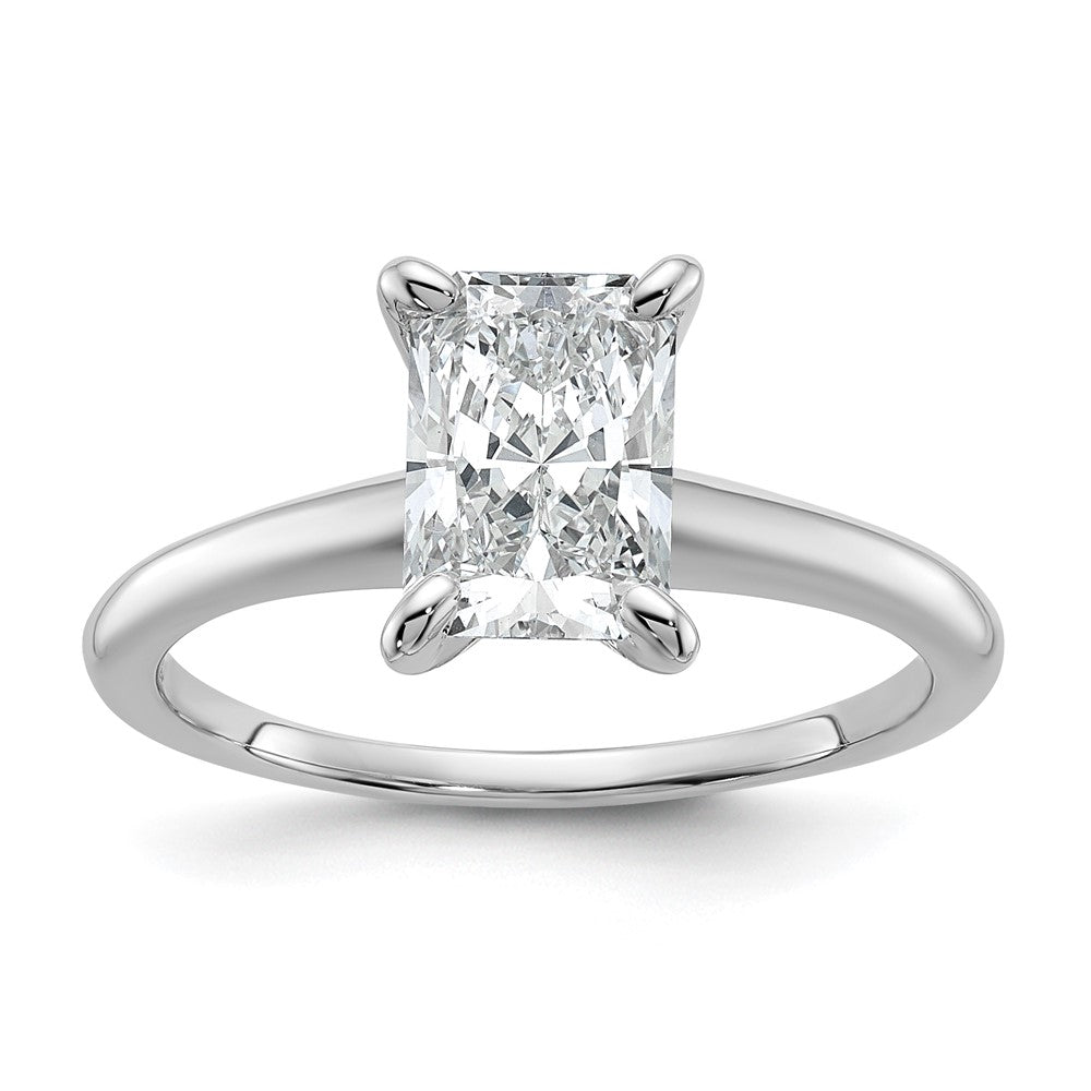 14kw 1 1/4ct Lab Grown Diamond VS/SI+ G+ Radiant Solitaire Comp Eng Ring
