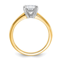 14ktt 1 1/2ct Lab Grown Diamond VS+ F+ Radiant Solitaire Comp Eng Ring