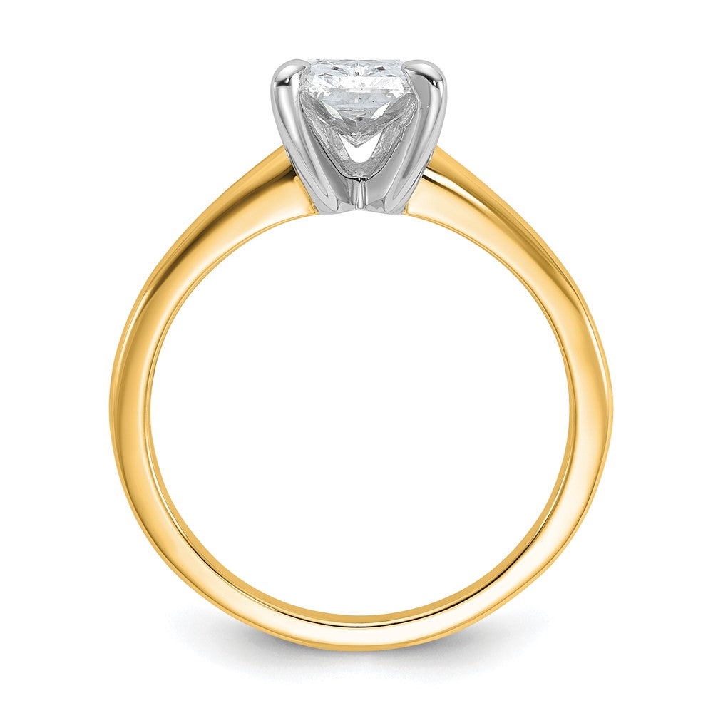 14ktt 1 1/4ct Cert Lab Grown Diamond VS+ F+ Radiant Solitaire Comp Eng Ring