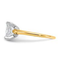 14ktt 1 1/4ct Cert Lab Grown Diamond VS+ F+ Radiant Solitaire Comp Eng Ring